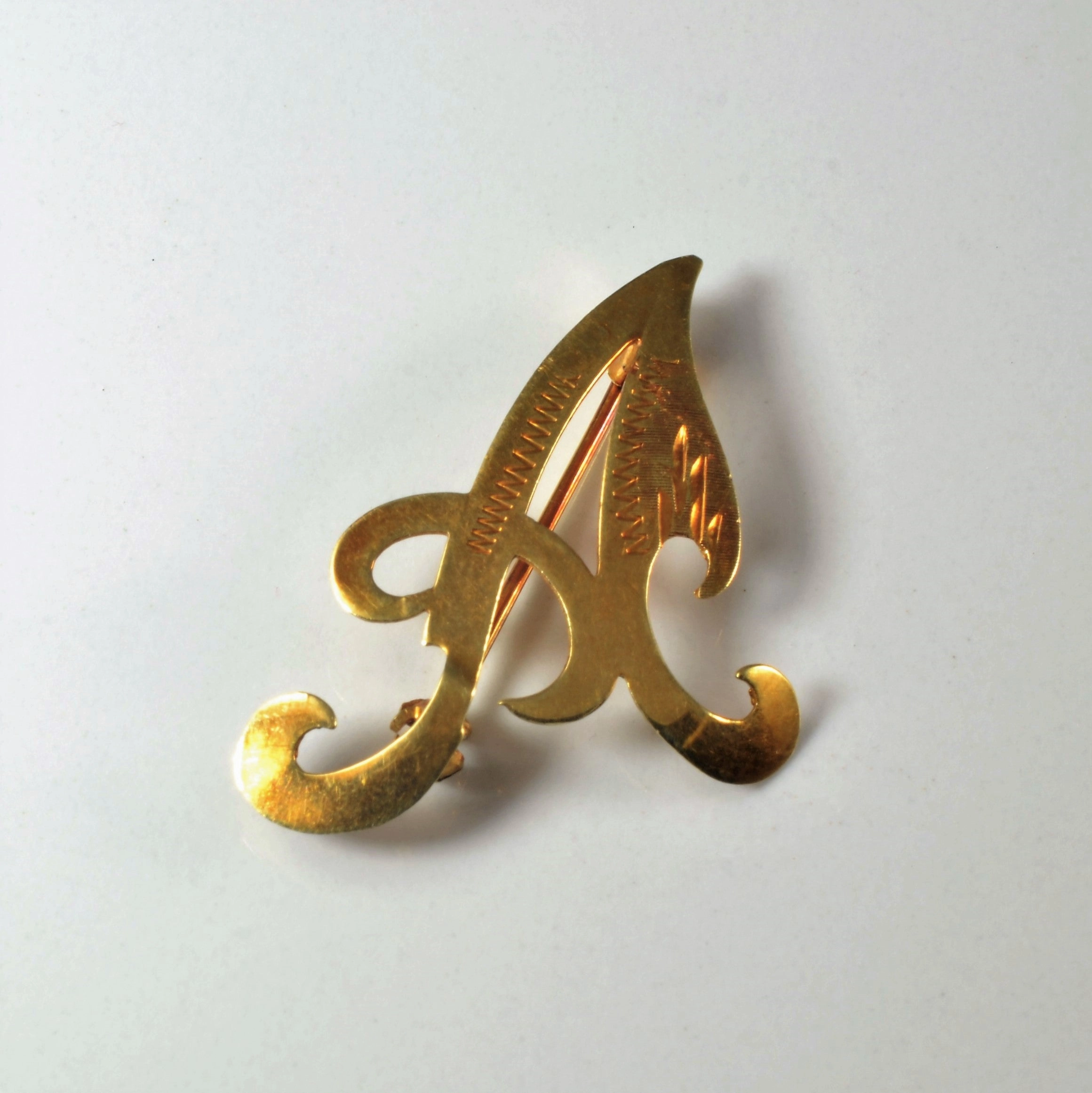 Radiant Shine Look Initial 'A' Brooch |