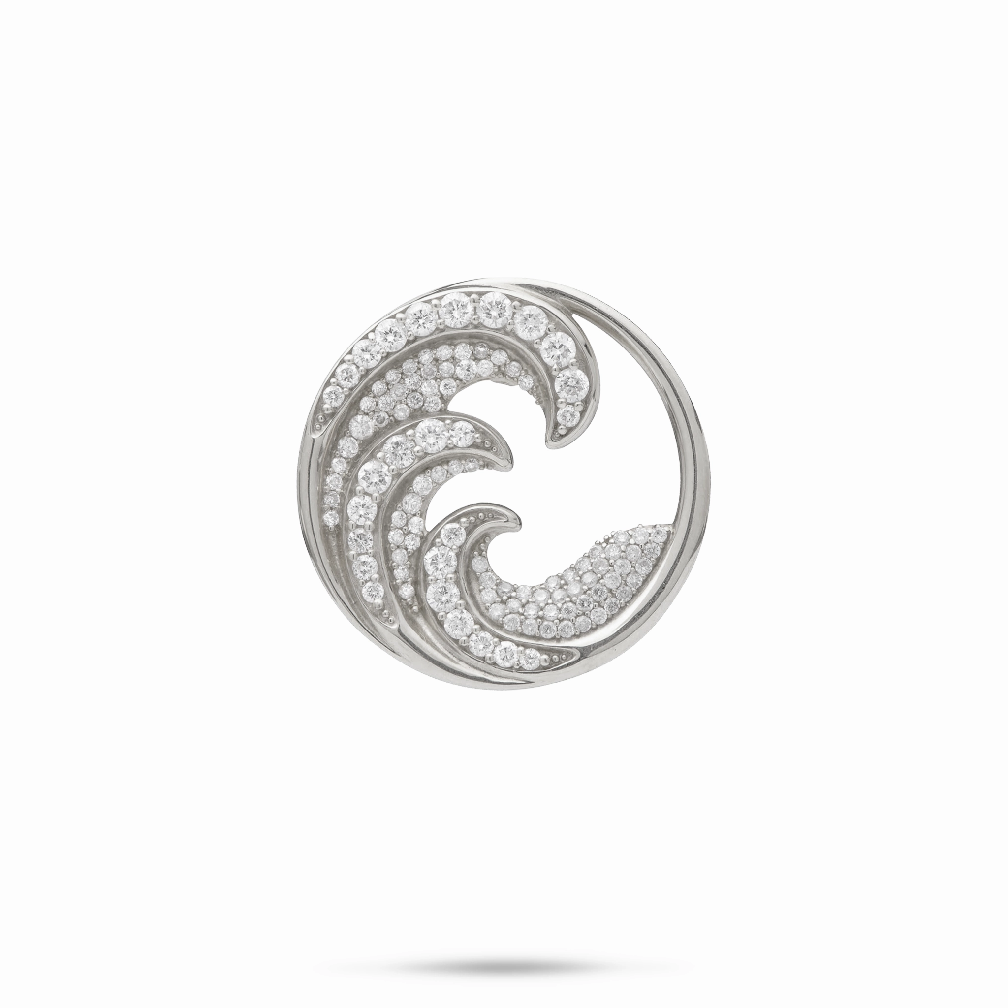 Nalu Pendant in White Gold with Diamonds - 22mm Gift For Her