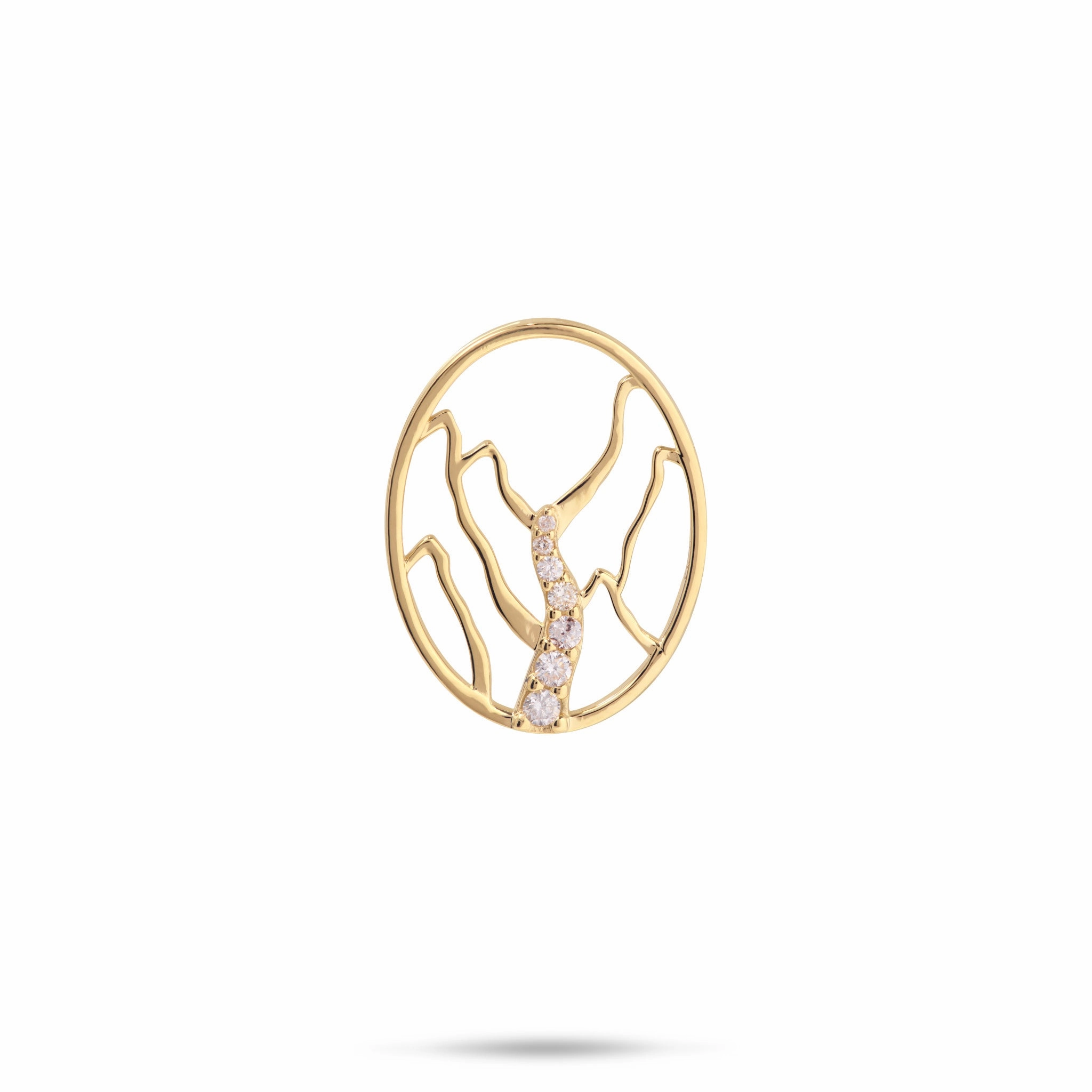 Statement Accent Ko?olau Waterfall Pendant in Gold with Diamonds - 20mm