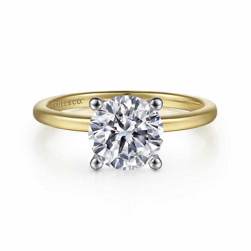 Evelina - 14K White-Yellow Gold Diamond Engagement Ring Trendy Accessory Quick Spark