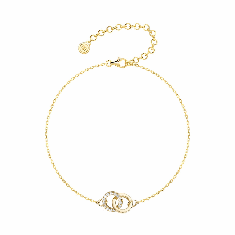 Interlocking Dual Hoop Bracelet Shine Piece Spark Moment