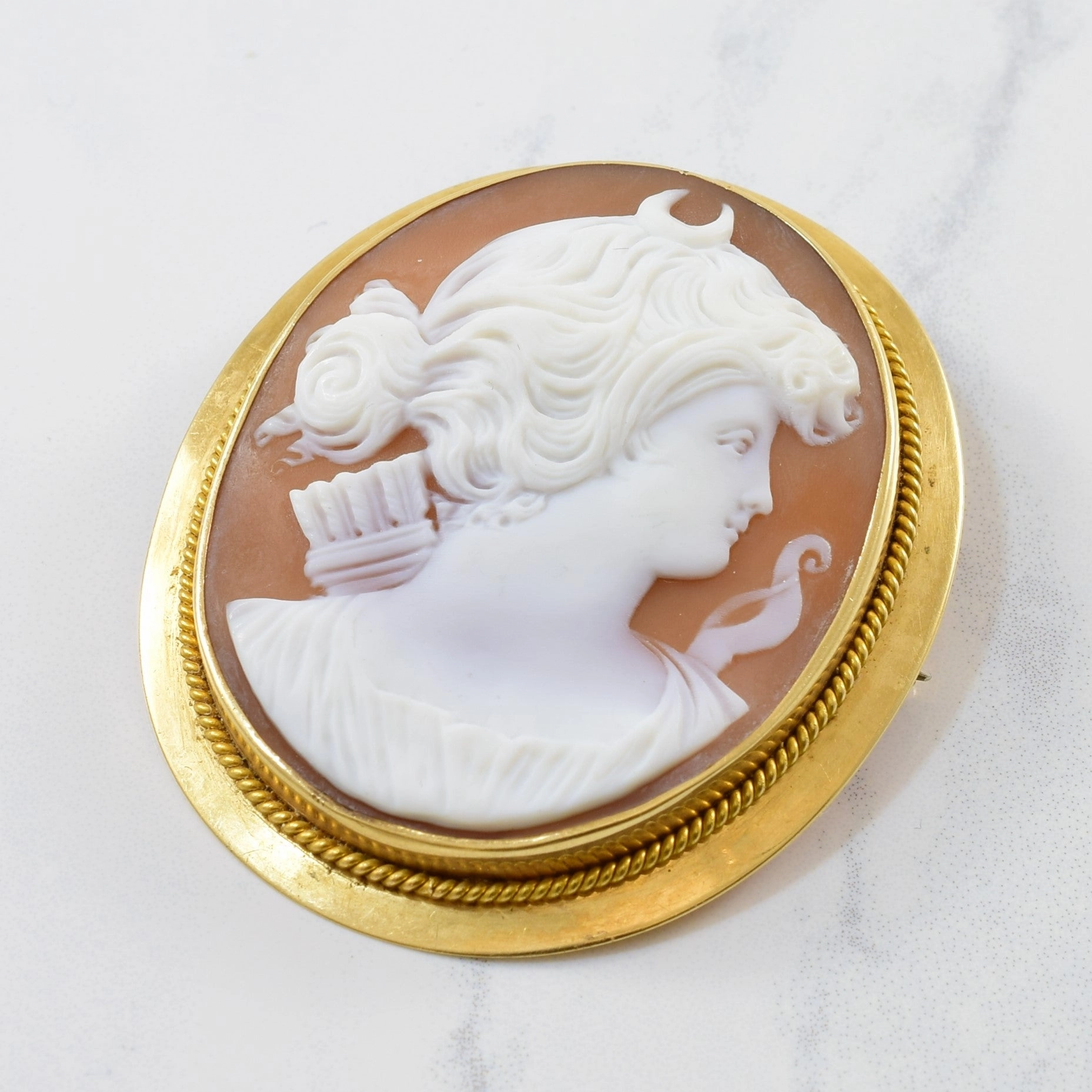 Premium Shine Intricate Edwardian Cameo Brooch/Pendant | 30.00 ct |