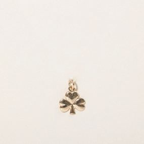 Irish 14k Yellow Gold Clover Leaf Charm Premium Look Signature Piece