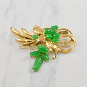 Jadeite Brooch | 7.00ctw | Shiny Accent Dazzling Feature