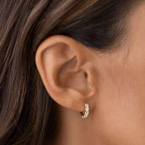 June Birthstone Huggie Earrings - Moonstone Cool Touch