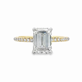 Office Vibe Formal Style Kirkland Jewelry Estate | 14K LAB GROWN Emerald Cut Diamond Engagement Ring