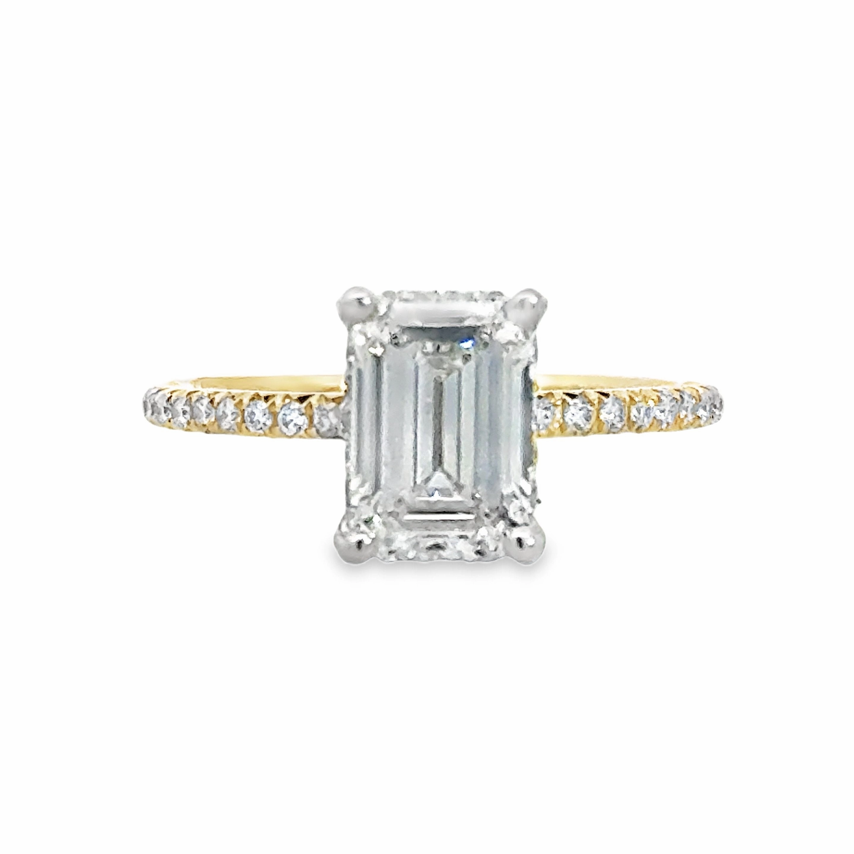 Office Vibe Formal Style Kirkland Jewelry Estate | 14K LAB GROWN Emerald Cut Diamond Engagement Ring