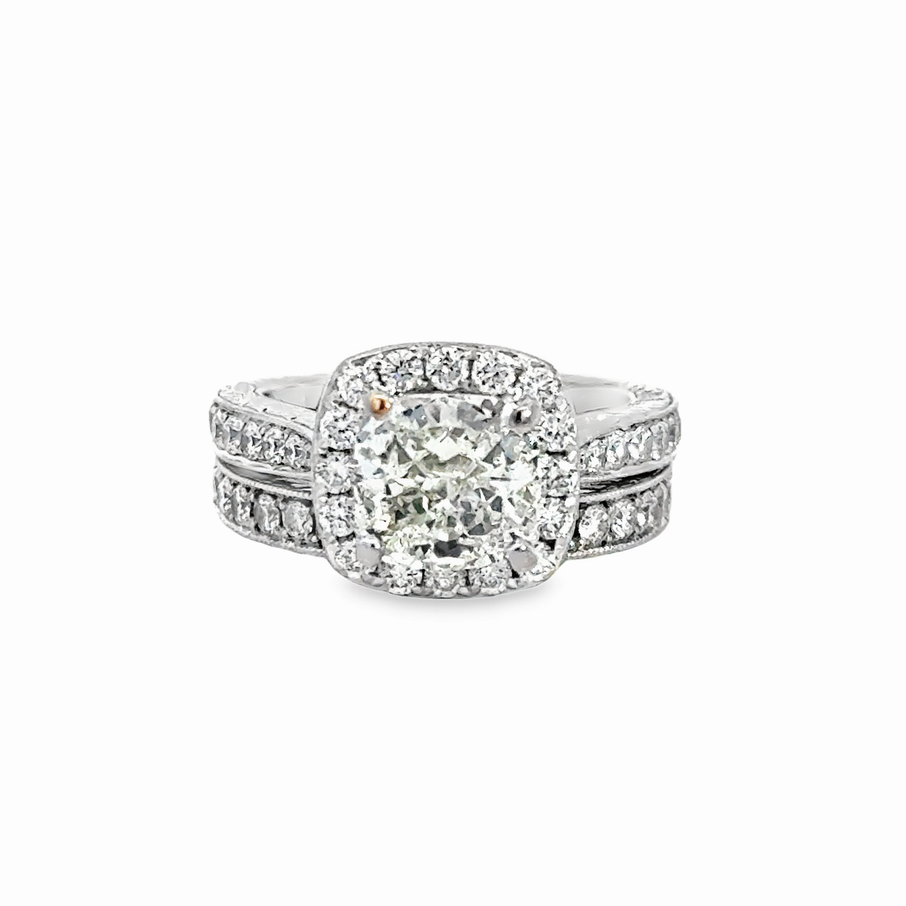 Kirkland Jewelry Estate | 14K White Gold Diamond Engagement Ring Set Minimalist Finish
