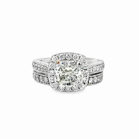 Kirkland Jewelry Estate | 14K White Gold Diamond Engagement Ring Set Minimalist Finish