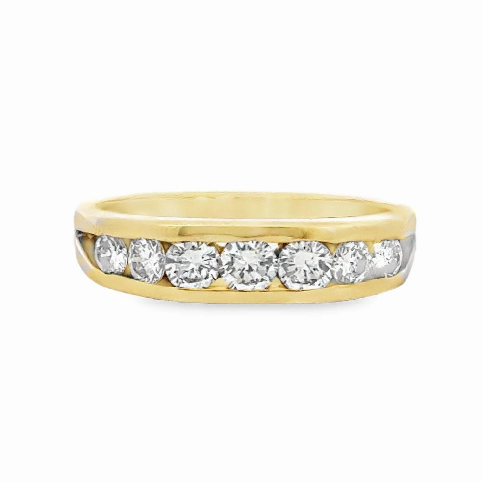Refined Contour Kirkland Jewelry Estate | 14K Yellow Gold Channel Set Diamond Band