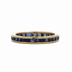 Timeless Set Kirkland Jewelry Estate | 14K Yellow Gold Channel Set Sapphire Band
