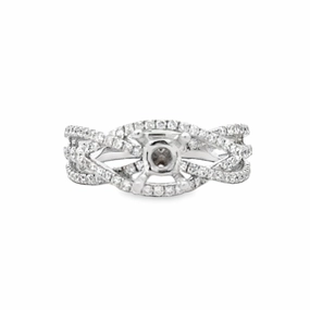Bright Reflection Kirkland Jewelry Estate | 18K White Gold Diamond Engagement Ring Mounting