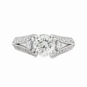 Trendy Form Occasion Ready Kirkland Jewelry Estate | 18K White Gold Engagement Ring