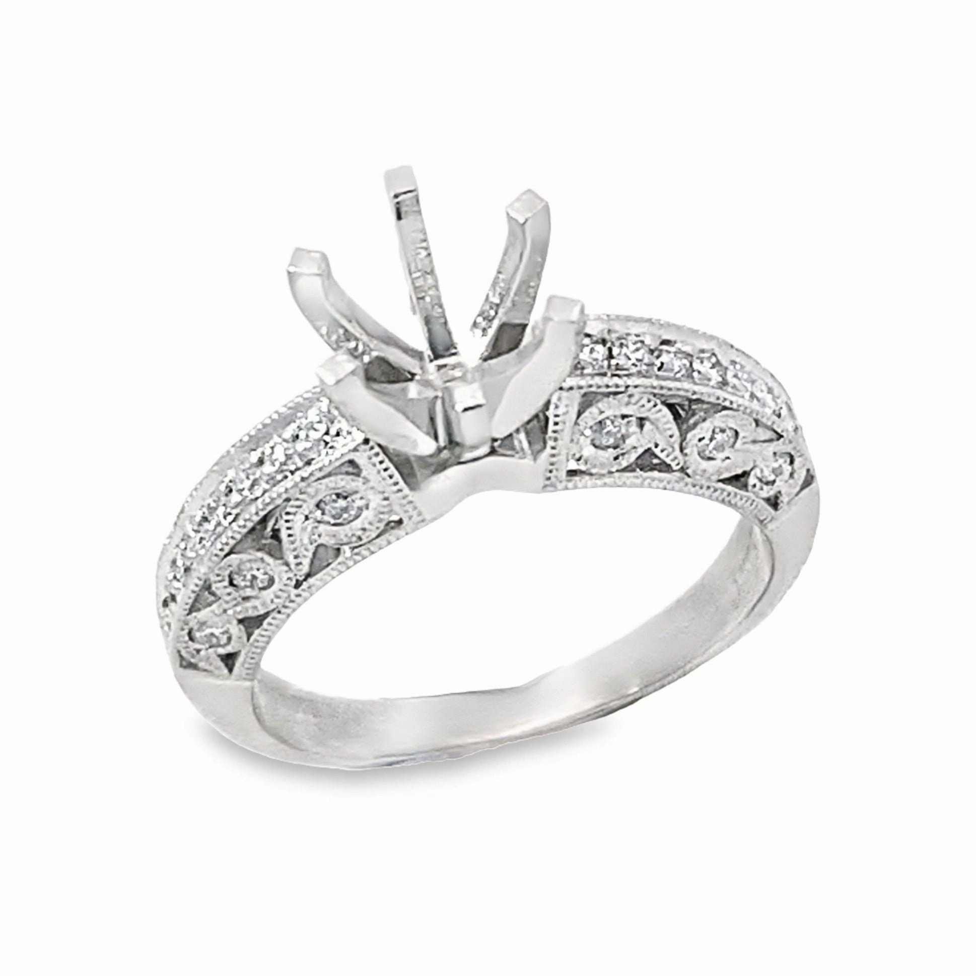 Kirkland Jewelry Estate | Platinum Diamond Semi-Mount Ring Eye Catcher Timeless Line