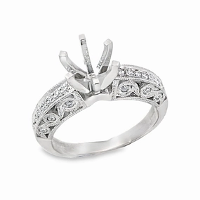Kirkland Jewelry Estate | Platinum Diamond Semi-Mount Ring Eye Catcher Timeless Line