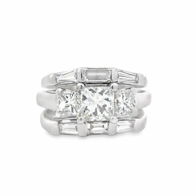 feminine grace Kirkland Jewelry Estate | Platinum Princess Cut Wedding Set
