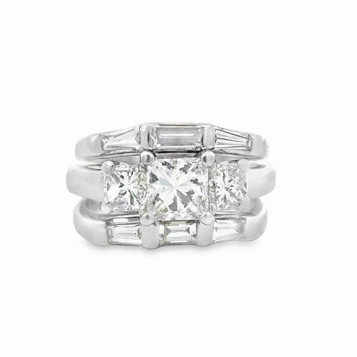 feminine grace Kirkland Jewelry Estate | Platinum Princess Cut Wedding Set