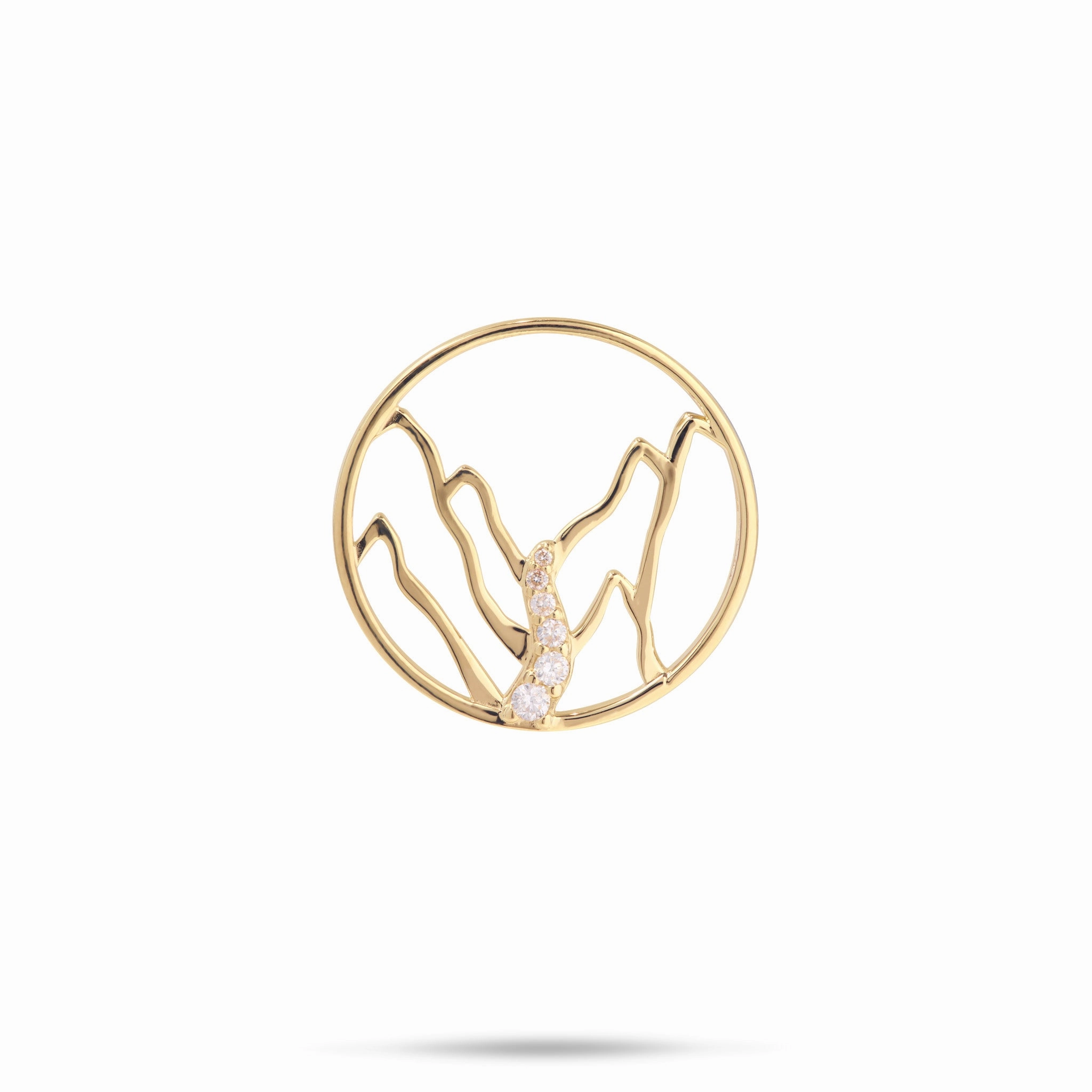 Luxury Line Ko?olau Waterfall Pendant in Gold with Diamonds - 20mm