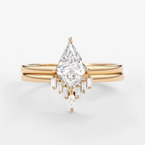 Bright Reflection Lab Grown Diamond Ring Kite Cut Set 2pcs - Cielo