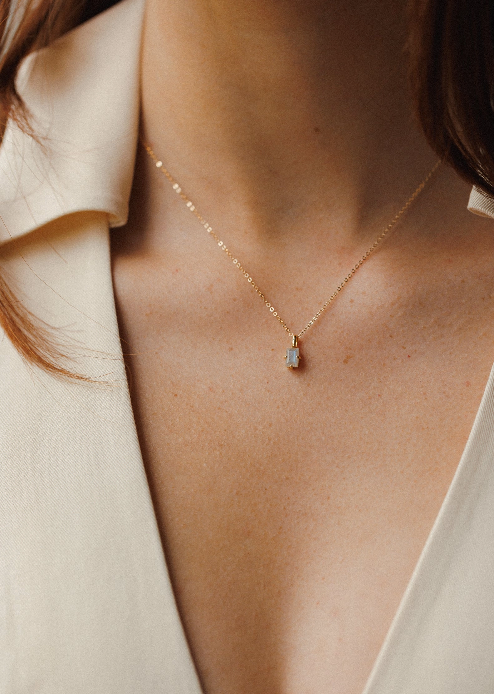 Labradorite Grand Baguette Necklace Fall Accent Special Present