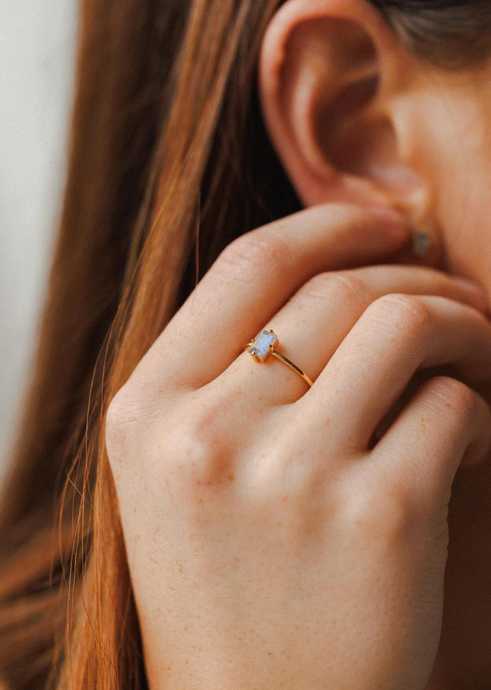 Flawless Radiance Seasonal Pairing Labradorite Grand Baguette Ring
