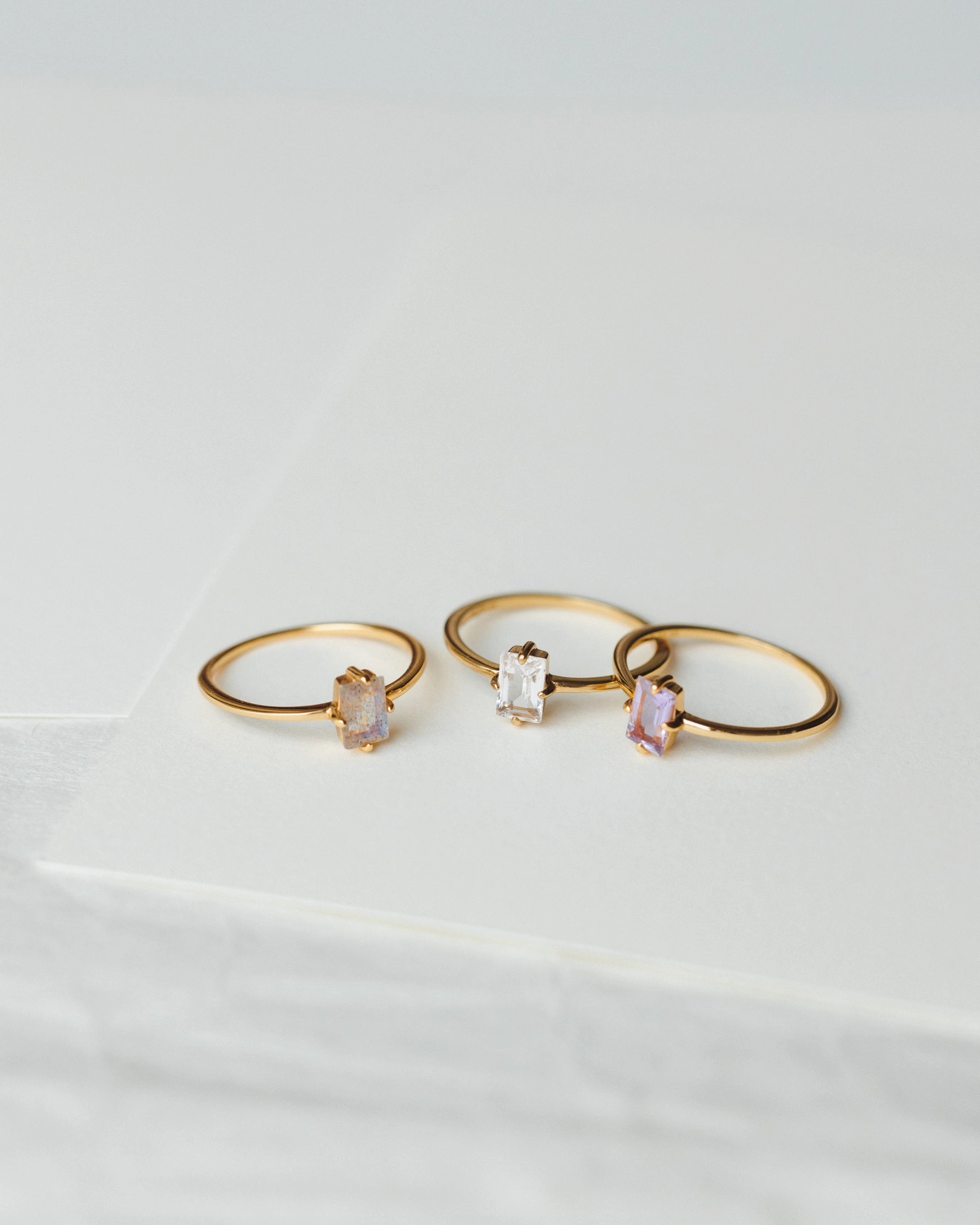 Glittering Details Labradorite Grand Baguette Ring