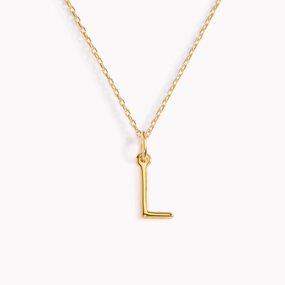 L Necklace / Gold Initial Necklace Stylish Addition Date Style