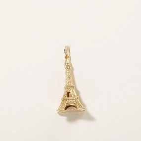Artisan Finish Refined Style 18k Yellow Gold Eiffel Tower Charm
