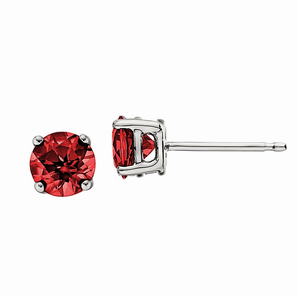 Classic Birthstone Stud Earrings with Rubies Everyday Design