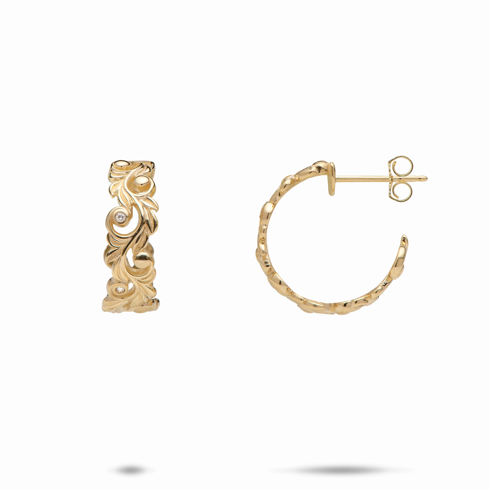 Living Heirloom Hoop Earrings in Gold with Diamonds - 6mm Dress Up Time