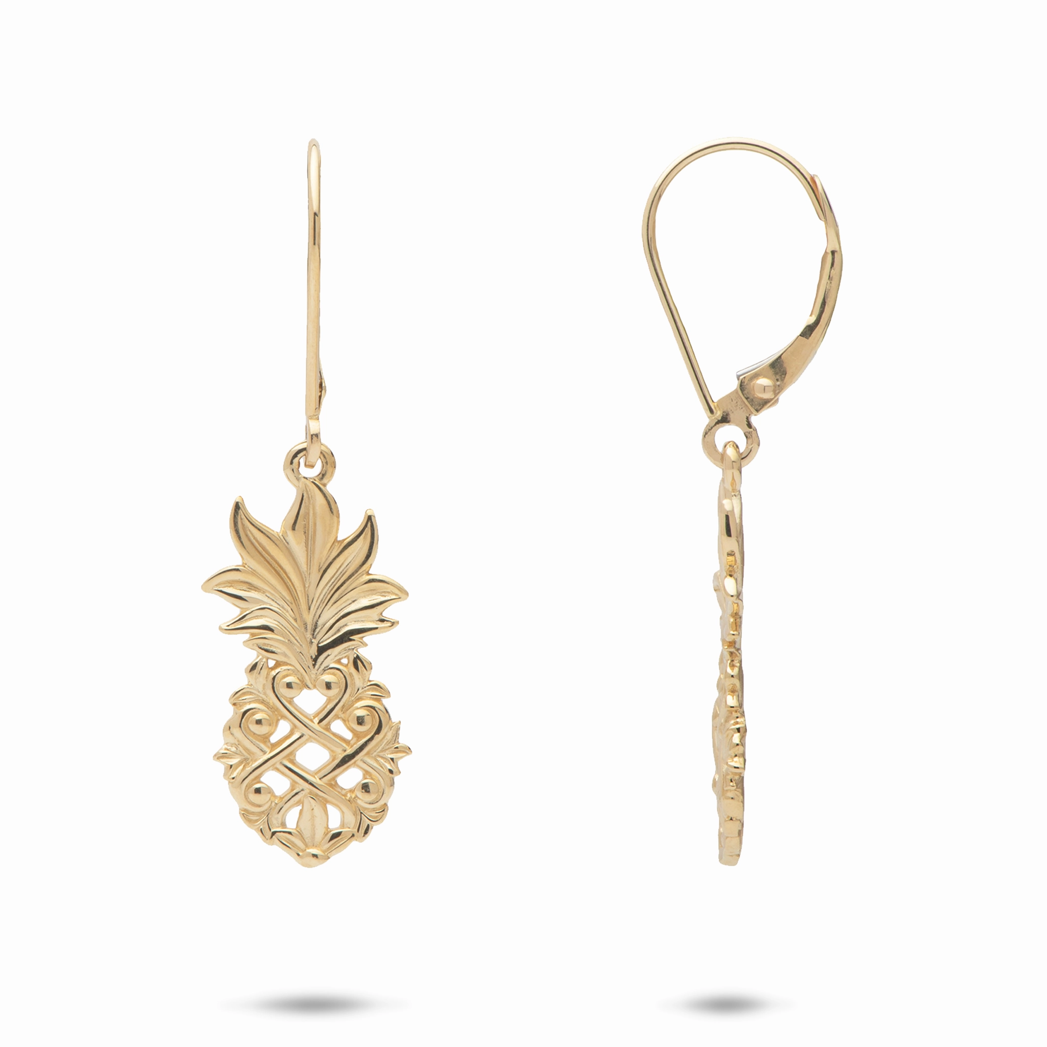 Living Heirloom Pineapple Earrings in Gold - 20mm Chic Pop Polished Element
