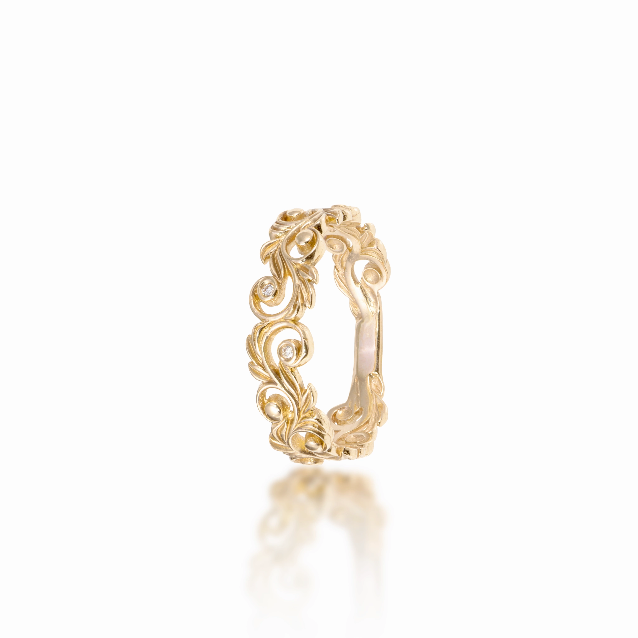 Allure Sparkle Cool Accent Living Heirloom Ring in Gold with Diamonds - 6mm