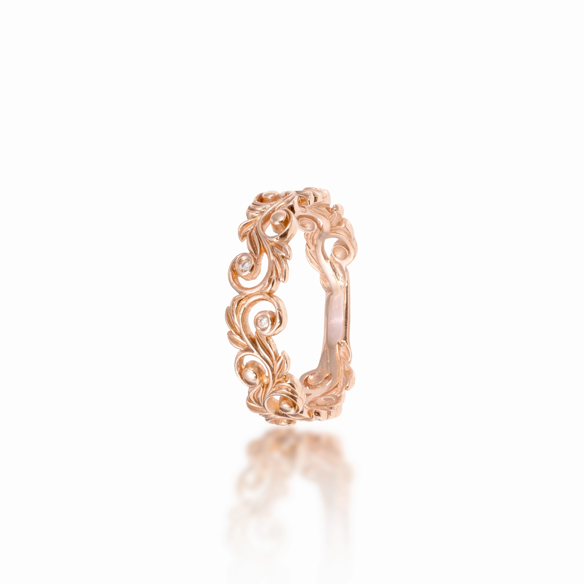 Living Heirloom Ring in Rose Gold with Diamonds - 6mm Fashion Pulse Dazzling Craft