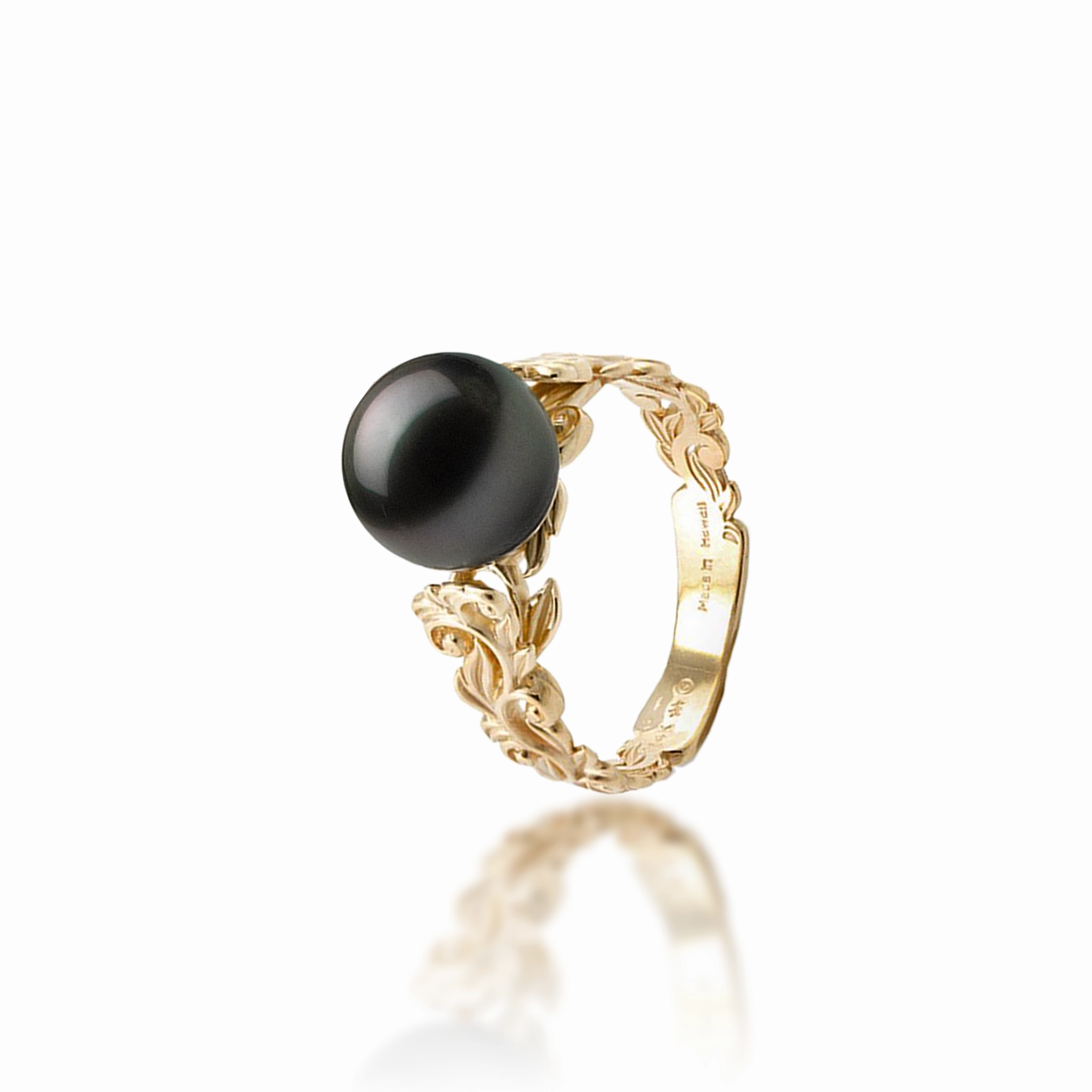 Living Heirloom Tahitian Black Pearl Ring in Gold - 8-9mm Exclusive Glow Glistening Sparkle