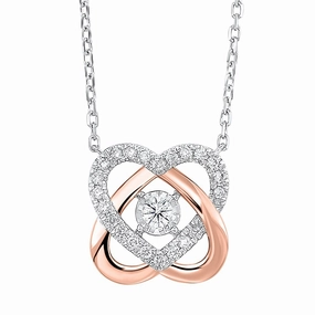 shiny accents Love's Crossing Diamond Necklace 10k Rose and White Gold