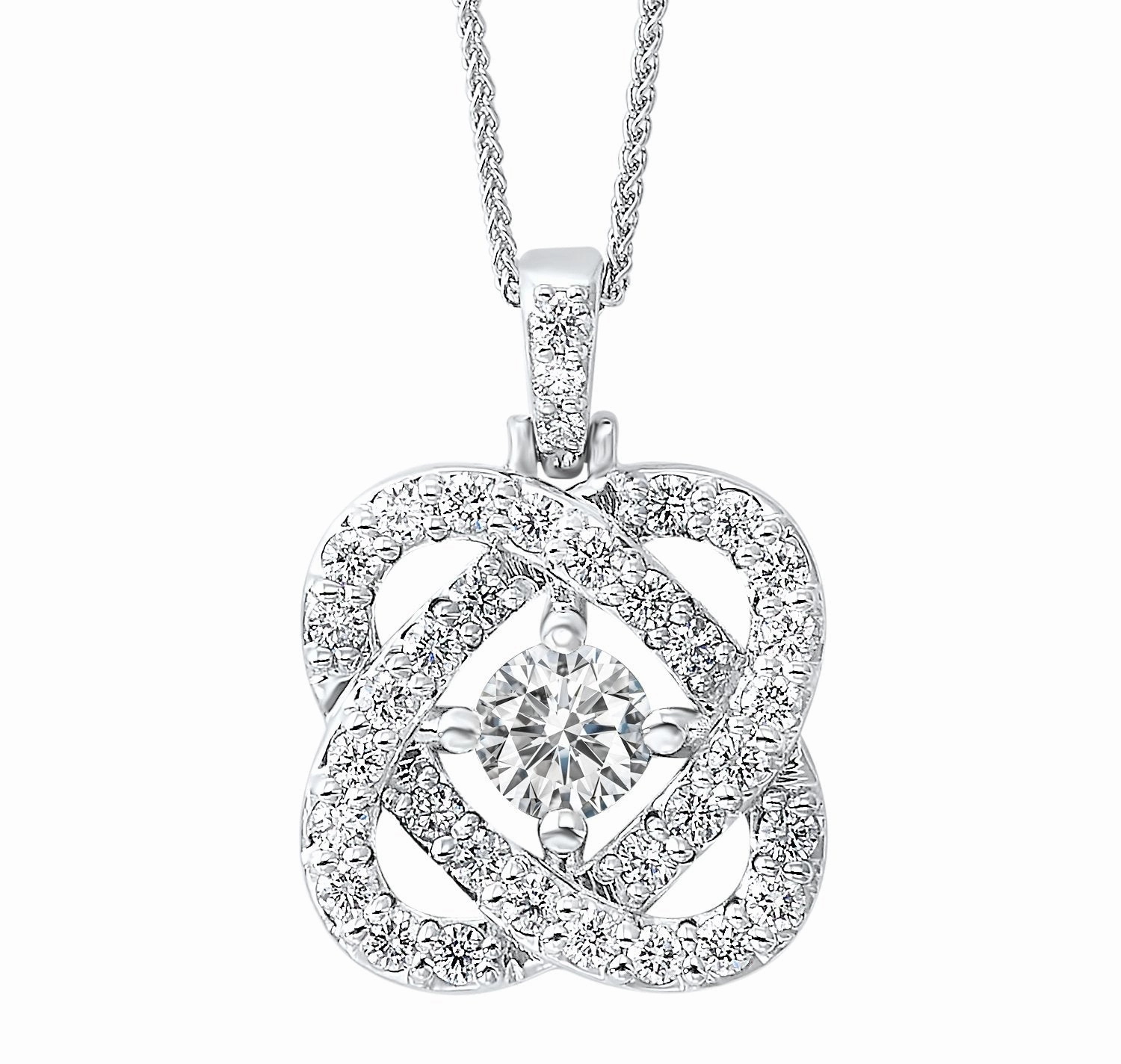 Love's Crossing Diamond Necklace 1 Cttw 14K White Gold Home Accent