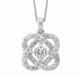 Love's Crossing Diamond Necklace 1 Cttw 14K White Gold Elite Touch Distinctive Accent