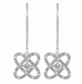 Wedding Accent Love's Crossing Sterling Silver Diamond Drop Earrings