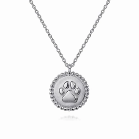 Sterling Silver Bujukan Medallion Pendant with Paw Print Center Urban Touch