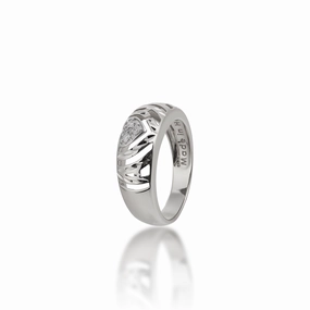 Aloha Heart Ring in White Gold with Diamonds - 8mm Everyday Finish