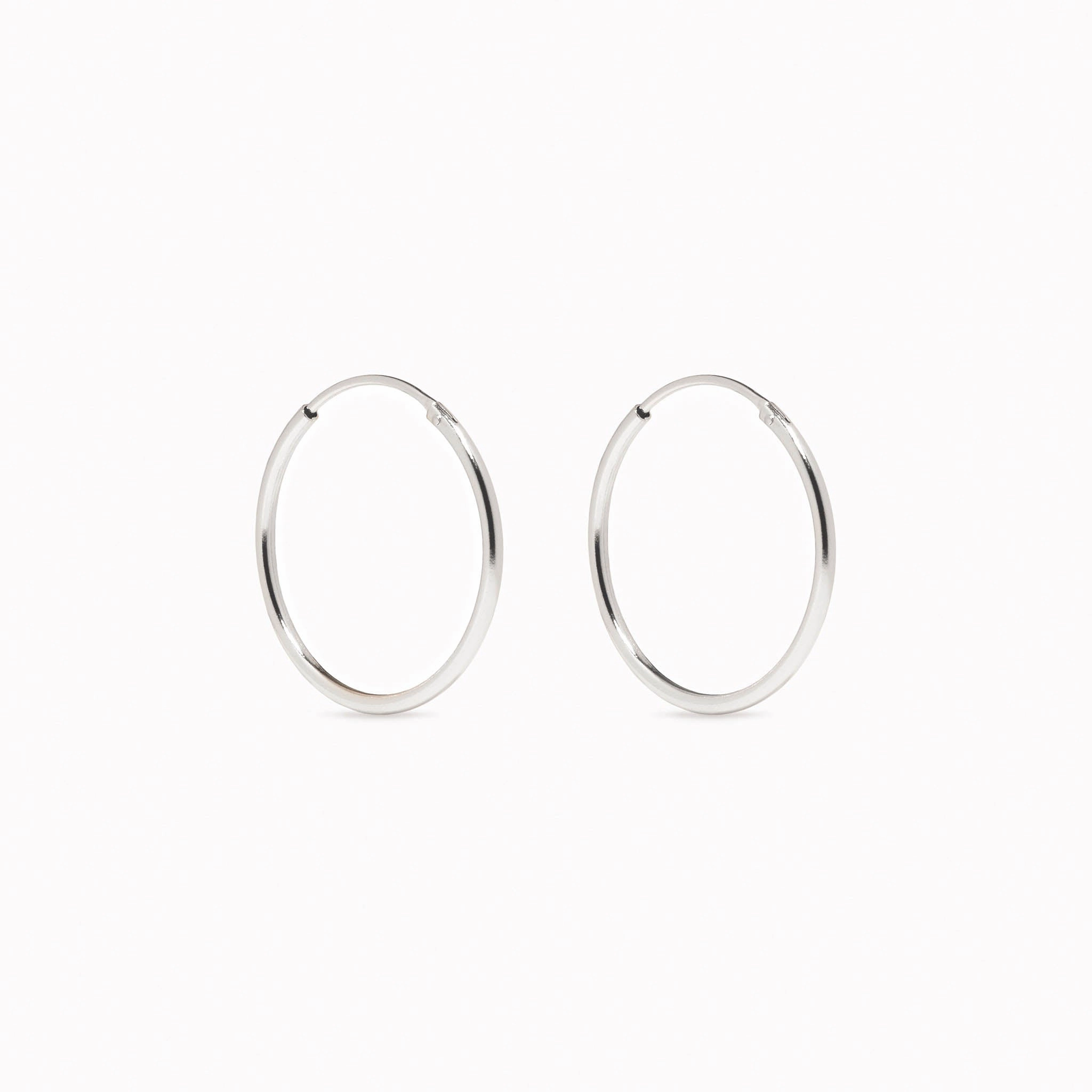 Designer Craft Urban Touch White Gold Hoops 18mm - Sonia