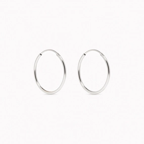 Designer Craft Urban Touch White Gold Hoops 18mm - Sonia