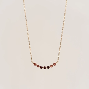 Sleek Shine January Birthstone Necklace 14k Gold - Ombre Garnet