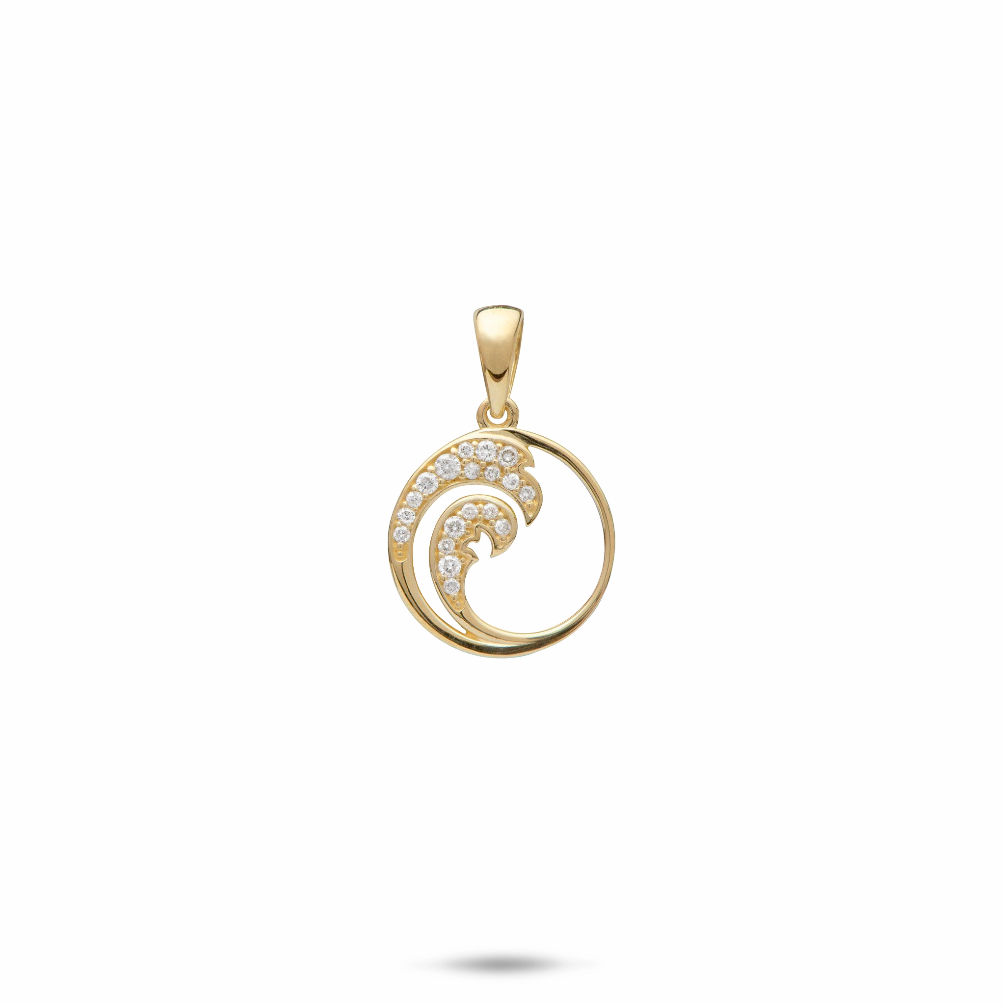 Nalu Pendant in Gold with Diamonds - 12mm Vibrant Glam