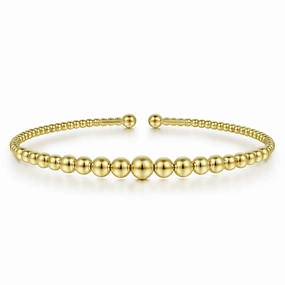 14K Yellow Gold Bujukan Open Bangle Classic Craft