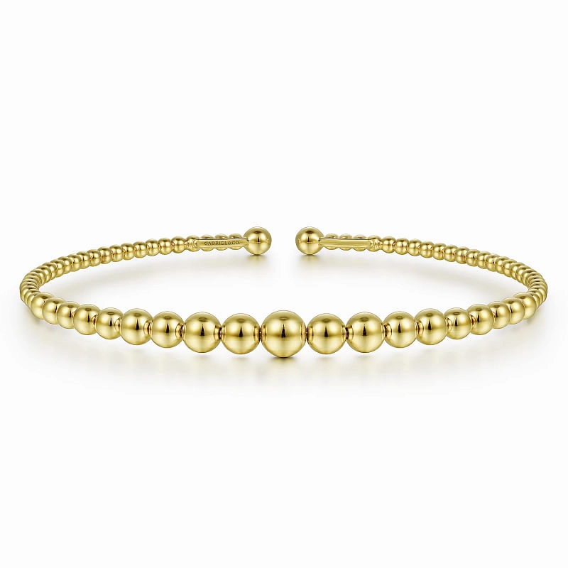 14K Yellow Gold Bujukan Open Bangle Classic Craft