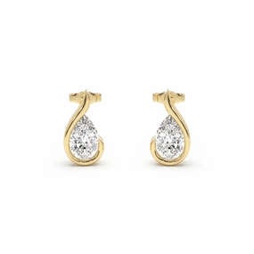 Fashion Craft Liquid Curve Teardrop Lab Grown Diamond Studs