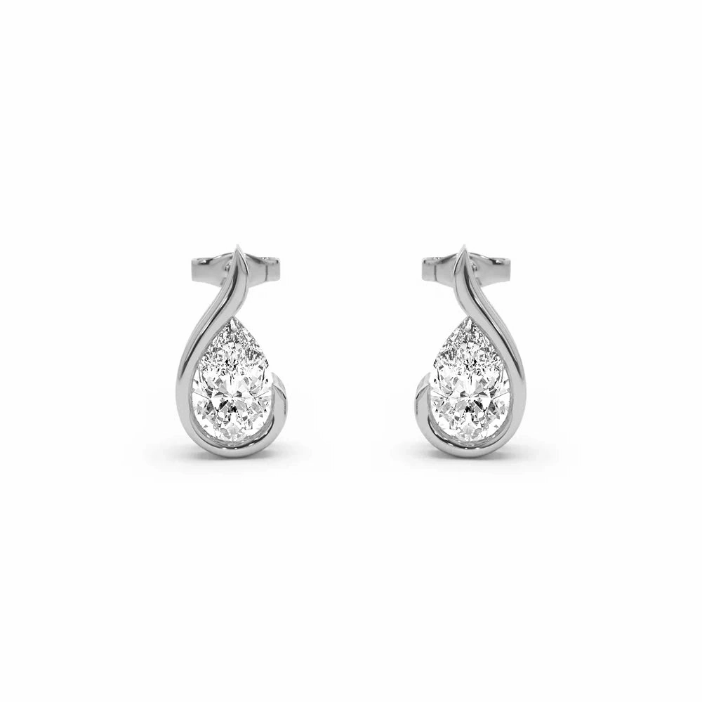 Instant Style Casual Glow Liquid Curve Teardrop Lab Grown Diamond Studs