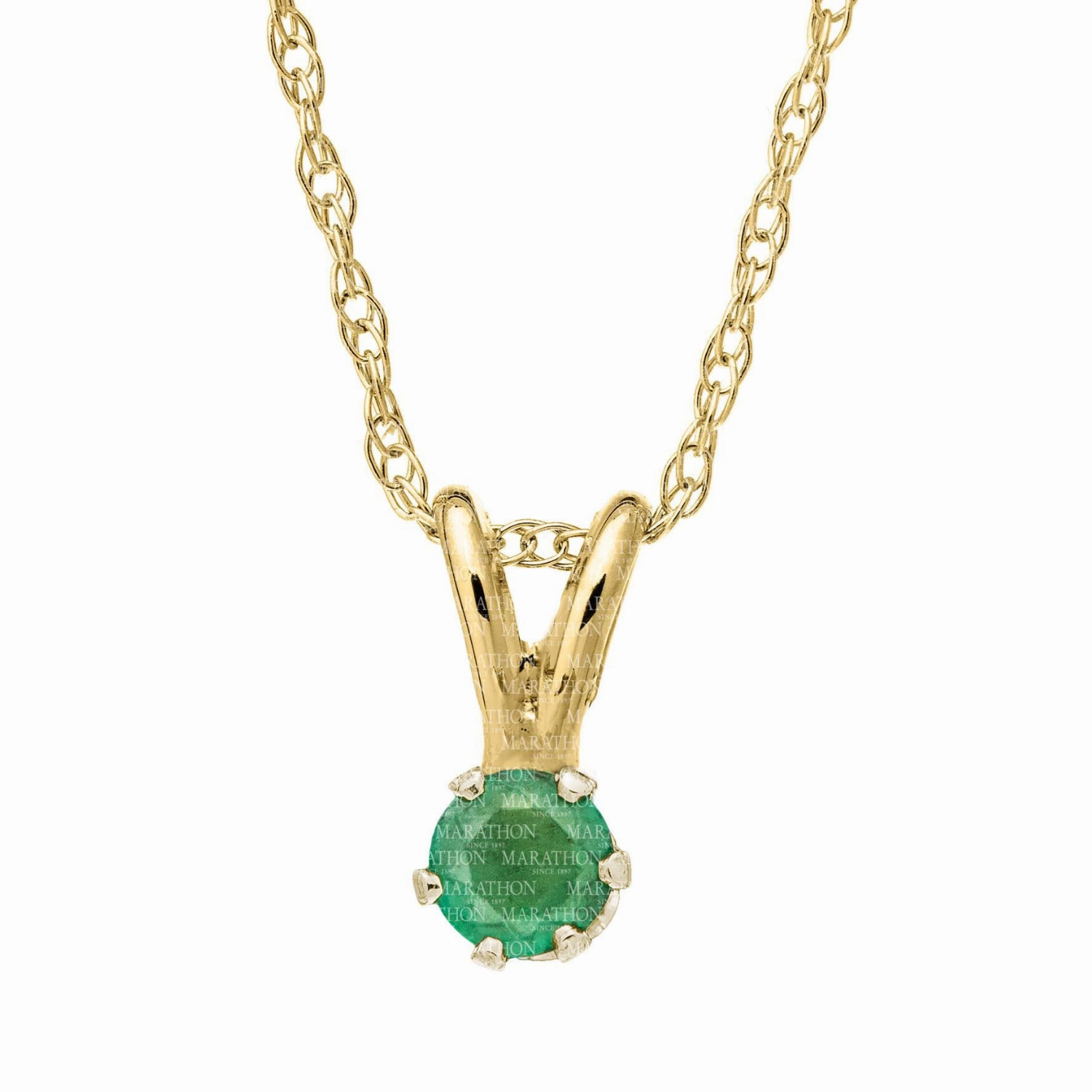 Luxe Glow 14K Yellow Gold Necklace with Emerald Pendant