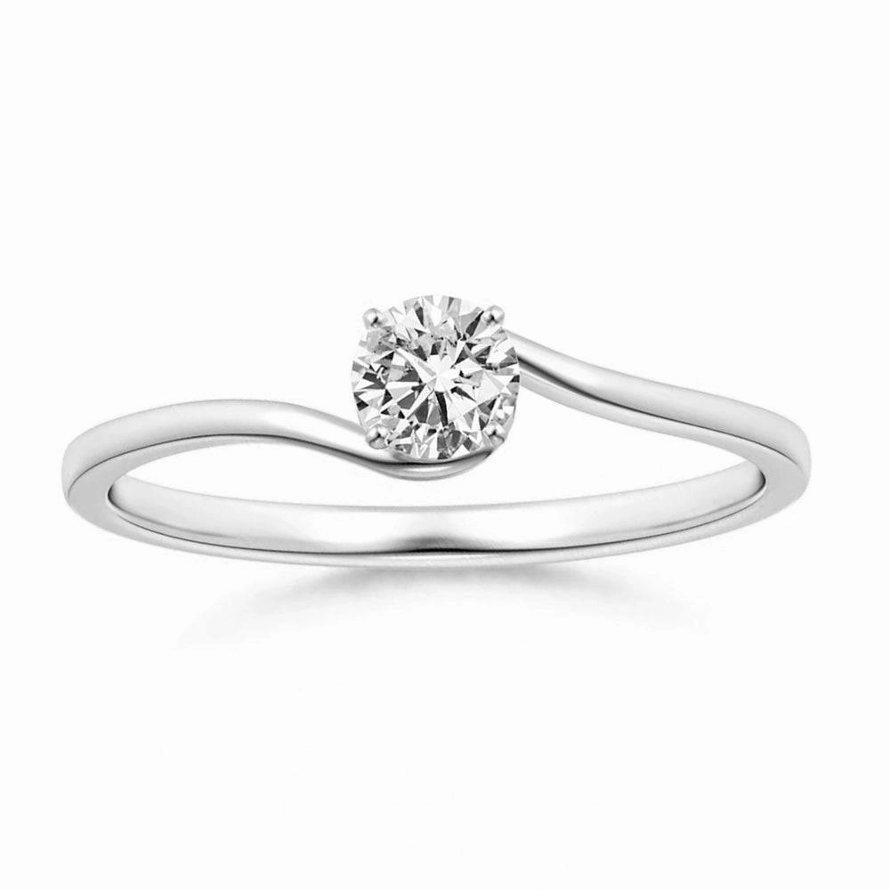Party essential Radiant Touch Classic Solitaire Round Lab Grown Diamond Twist Promise Ring